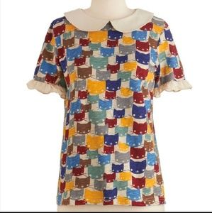 Modcloth Cats Out The Bag Pepaloves Shirt Medium